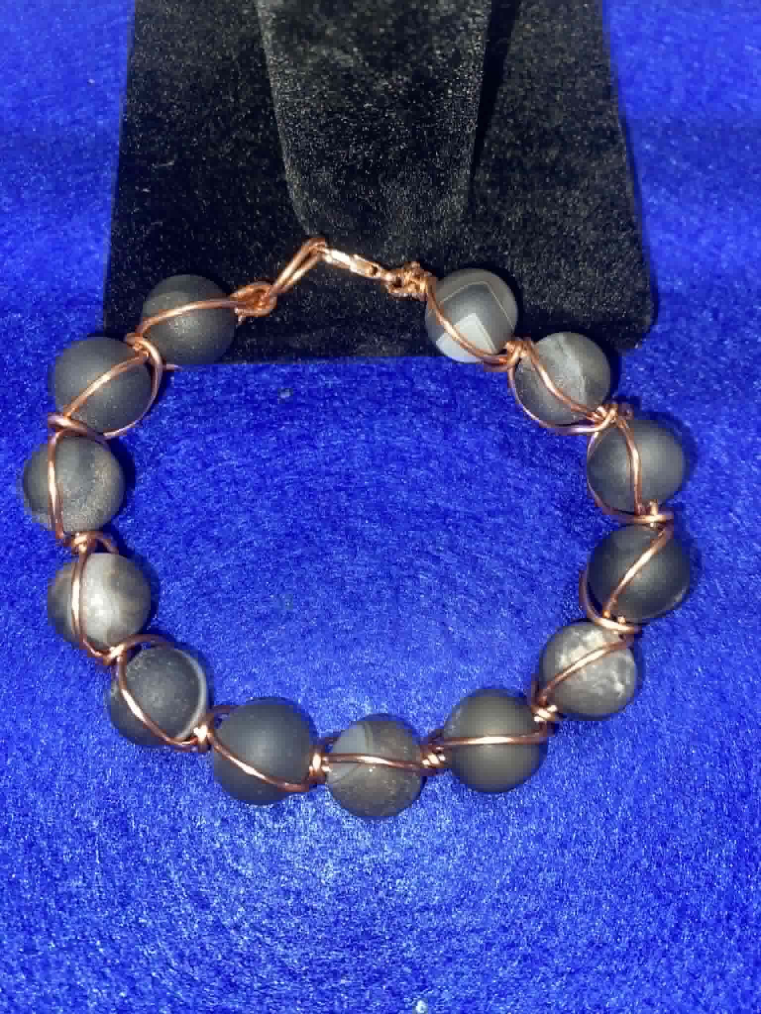 Copper-Wrapped Druzy Agate Bracelet