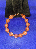 Copper-Wrapped Cherry Quartz Beaded Bracelet